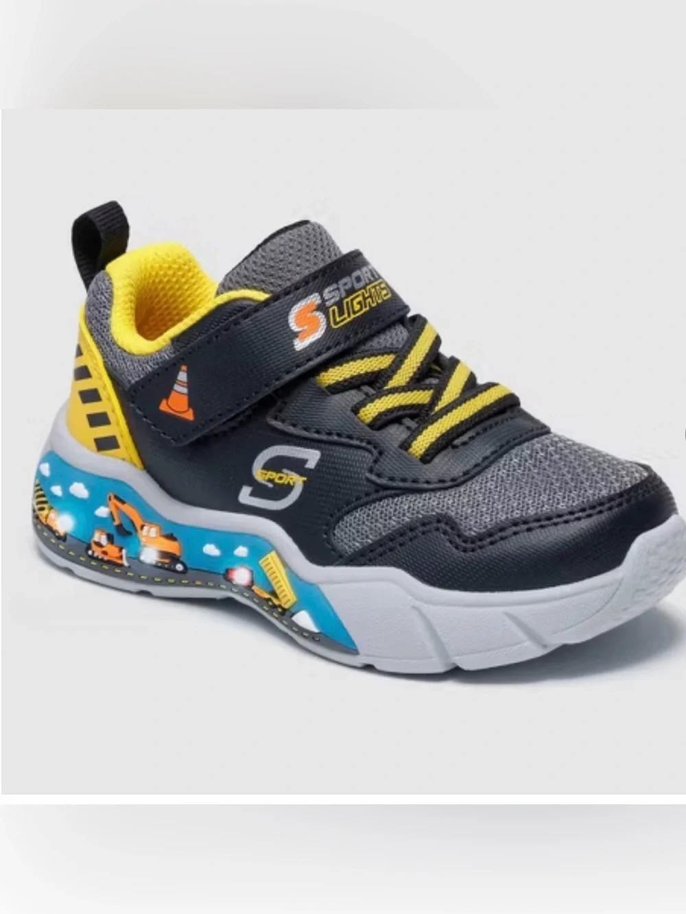 Skechers Kids' Gray & Yellow Light-Up Construction Sneakers 10T